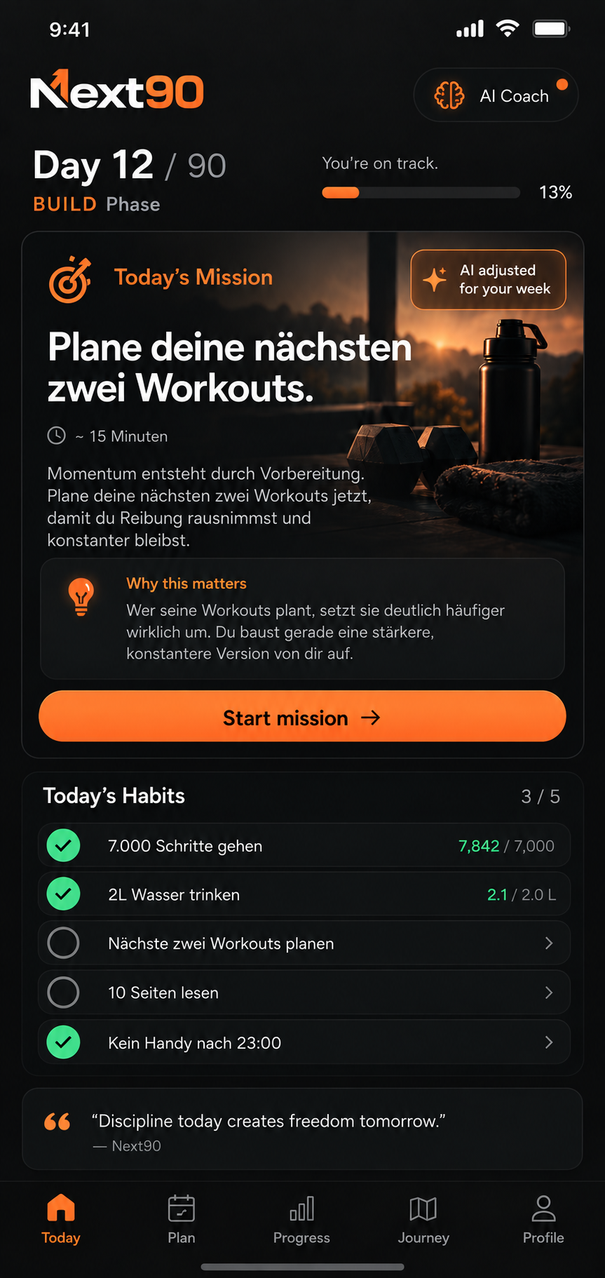 Next90 – heutige Mission